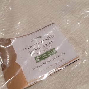 20x20 Pottery Barn Culver Reversible Pillow Covers. Navy and Neutral. NWT